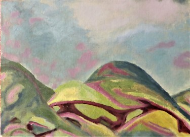 Painting titled "les collines de la…" by Giulia Archer, Original Artwork, Oil