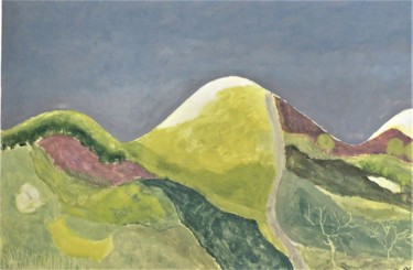 Pittura intitolato "les collines de la…" da Giulia Archer, Opera d'arte originale, Olio Montato su Pannello di legno