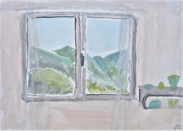 Peinture intitulée "la fenêtre" par Giulia Archer, Œuvre d'art originale, Aquarelle