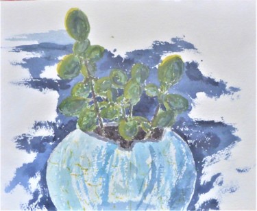 Painting titled "le vase bleu" by Giulia Archer, Original Artwork, Watercolor