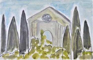 "église en ruine, Di…" başlıklı Tablo Giulia Archer tarafından, Orijinal sanat, Suluboya