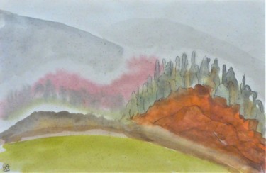 제목이 "collines dans la br…"인 미술작품 Giulia Archer로, 원작, 수채화