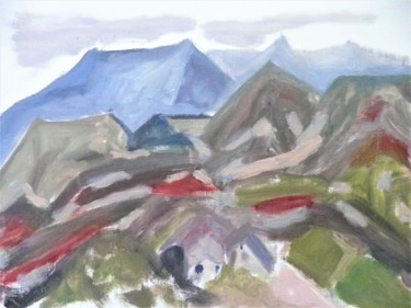 Peinture intitulée "Paysage de la Drôme…" par Giulia Archer, Œuvre d'art originale, Huile