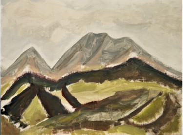 Painting titled "Paysage de la Drôme…" by Giulia Archer, Original Artwork, Oil