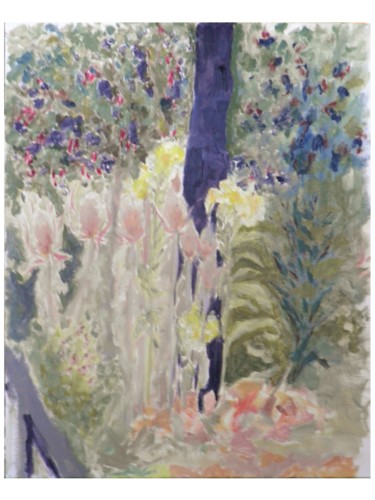 Peinture intitulée "au jardin" par Giulia Archer, Œuvre d'art originale, Huile