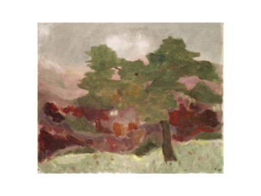 Painting titled "l'arbre dans le pay…" by Giulia Archer, Original Artwork, Oil