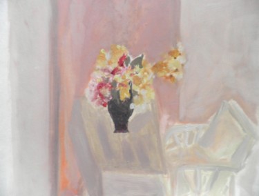 Pintura titulada "bouquet et fauteuil…" por Giulia Archer, Obra de arte original, Oleo