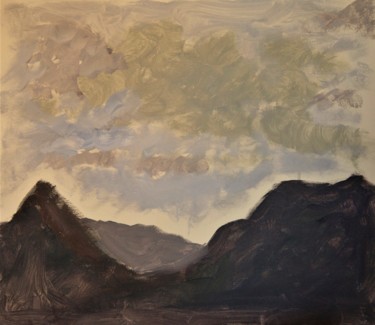 Peinture intitulée "Paysage de la Drôme…" par Giulia Archer, Œuvre d'art originale, Huile