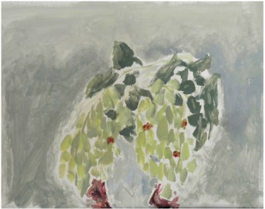 Painting titled "bouquet aux feuille…" by Giulia Archer, Original Artwork, Oil