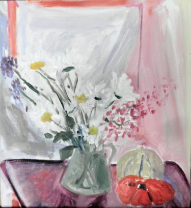 Painting titled "bouquet, melon, tom…" by Giulia Archer, Original Artwork, Oil Mounted on Other rigid panel