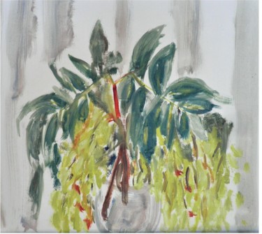 Peinture intitulée "bouquet aux feuille…" par Giulia Archer, Œuvre d'art originale, Huile Monté sur Carton