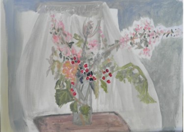 Painting titled "bouquet d'été" by Giulia Archer, Original Artwork, Oil Mounted on Cardboard