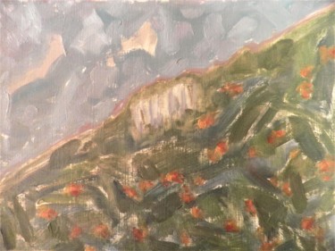 Painting titled "les collines de la…" by Giulia Archer, Original Artwork, Oil Mounted on Other rigid panel