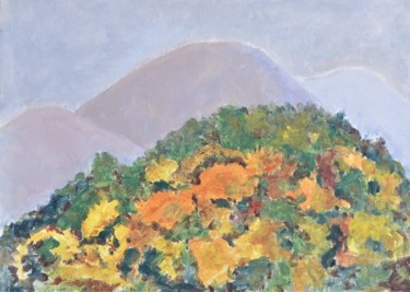 Painting titled "la colline en face 2" by Giulia Archer, Original Artwork, Oil