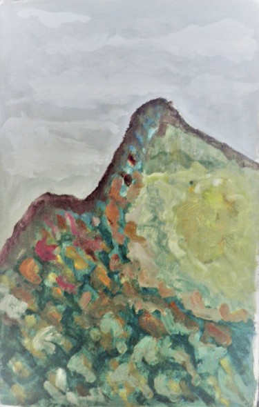 Painting titled "la colline" by Giulia Archer, Original Artwork, Oil Mounted on Wood Panel