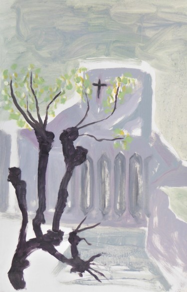 Peinture intitulée "la paroisse" par Giulia Archer, Œuvre d'art originale, Huile Monté sur Autre panneau rigide