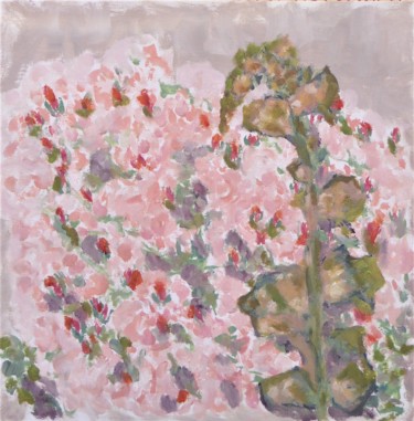 rosier Cornelia et rose trémière 2 Peinture intitulée "rosier Cornelia et…" par Giulia Archer, Œuvre d'art originale, Huile