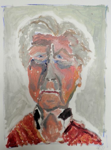 Schilderij getiteld "portrait de ma mère" door Giulia Archer, Origineel Kunstwerk, Olie
