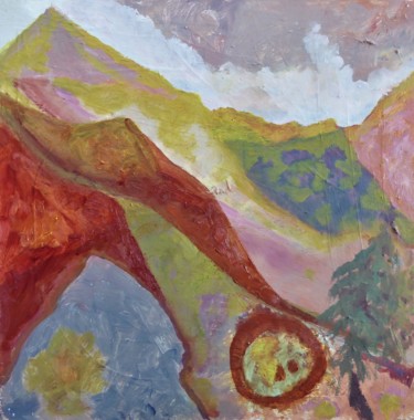 Malerei mit dem Titel "le rocher bleu - le…" von Giulia Archer, Original-Kunstwerk, Öl