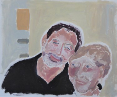 Painting titled "couple heureux" by Giulia Archer, Original Artwork, Oil