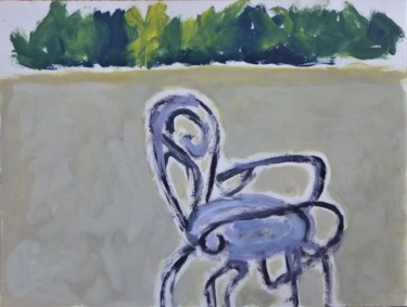 Schilderij getiteld "chaise en vacance" door Giulia Archer, Origineel Kunstwerk, Olie