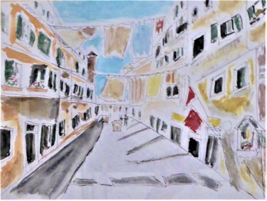 Pittura intitolato "Venezia, calle Nova…" da Giulia Archer, Opera d'arte originale, Acquarello