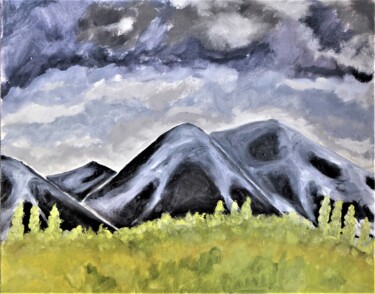 Pittura intitolato "les collines de la…" da Giulia Archer, Opera d'arte originale, Olio