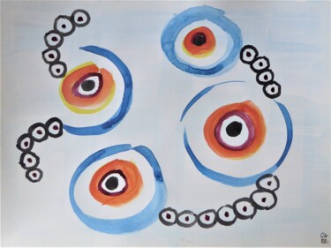 Peinture intitulée "on nous regarde 2" par Giulia Archer, Œuvre d'art originale, Aquarelle