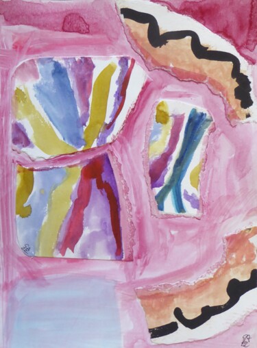 Peinture intitulée "à la fenêtre" par Giulia Archer, Œuvre d'art originale, Collages