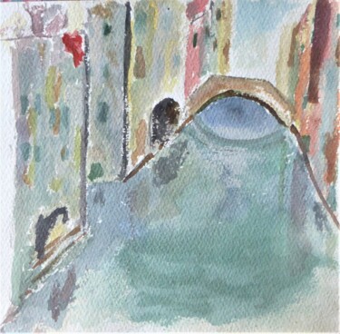 Painting titled "Venise, un canal 3" by Giulia Archer, Original Artwork, Watercolor