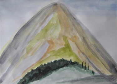 Painting titled "la colline 6" by Giulia Archer, Original Artwork, Watercolor