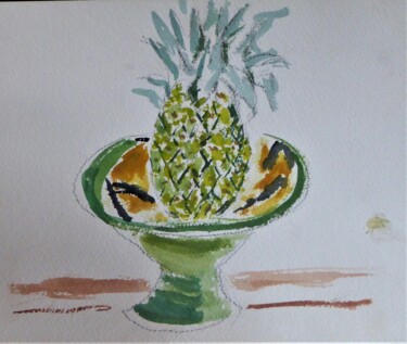 Pittura intitolato "ananas" da Giulia Archer, Opera d'arte originale, Acquarello