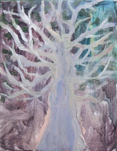 Malerei mit dem Titel "nuit sous l'arbre" von Giulia Archer, Original-Kunstwerk, Öl
