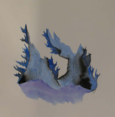 Peinture intitulée "Coupe sur deux tron…" par Marie Revel, Œuvre d'art originale, Aquarelle