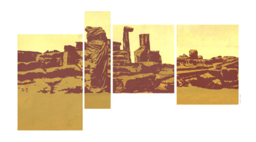 Les Ruines. Lybie, Cyrène. Peinture intitulée "Les Ruines. Lybie,…" par Jacques Colas-Adler, Œuvre d'art originale, Gouache