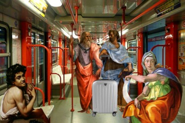 Digital Arts titled "Passengers" by Arciuli Vito (Bigboh), Original Artwork, Photo Montage