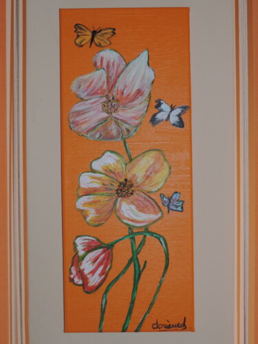 Painting titled "flors" by Domenech, Original Artwork, Acrylic