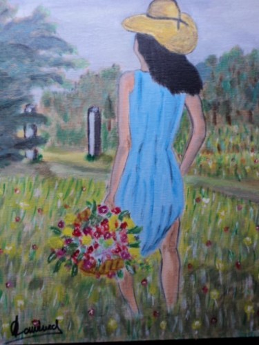 Painting titled "Myjer and flowers" by Domenech, Original Artwork, Other
