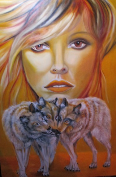 Peinture intitulée "La louve." par Alix, Œuvre d'art originale, Huile