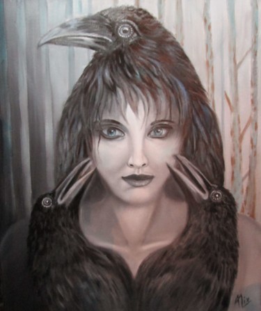 Peinture intitulée "The crows" par Alix, Œuvre d'art originale, Huile