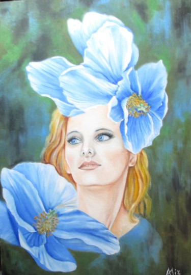Himalaya. Peinture intitulée "Himalaya." par Alix, Œuvre d'art originale, Huile