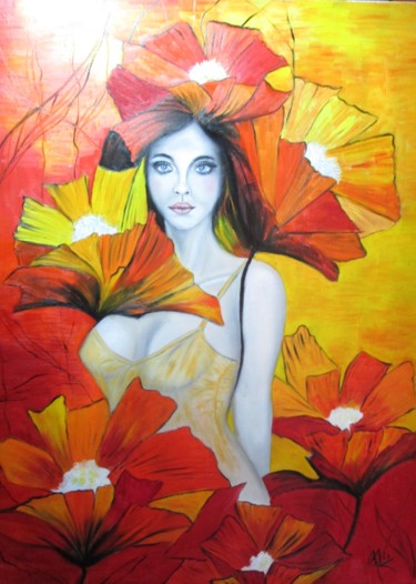 Peinture intitulée "Floralie" par Alix, Œuvre d'art originale, Huile