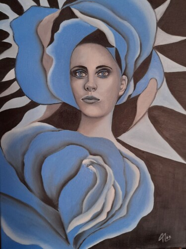 Peinture intitulée "Blue love" par Alix, Œuvre d'art originale, Huile