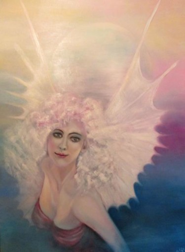 Peinture intitulée "La fée lunaire" par Alix, Œuvre d'art originale, Huile
