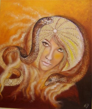 Peinture intitulée "L'oeuf de serpent" par Alix, Œuvre d'art originale, Huile