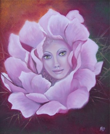 Painting titled "L'intimité des fleu…" by Alix, Original Artwork, Oil