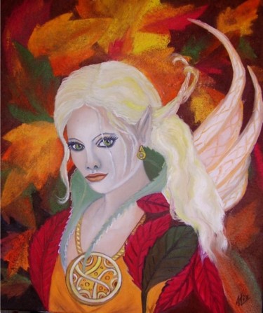 Peinture intitulée "La fée de l'automne" par Alix, Œuvre d'art originale, Huile