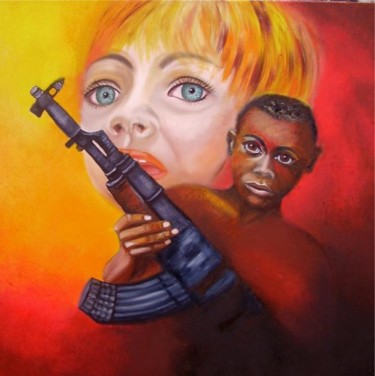 Peinture intitulée "Enfants soldats" par Alix, Œuvre d'art originale, Huile