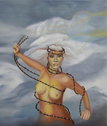 Peinture intitulée "Combat pour la libe…" par Alix, Œuvre d'art originale, Huile