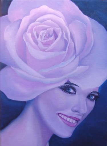 Peinture intitulée "Rose" par Alix, Œuvre d'art originale, Huile